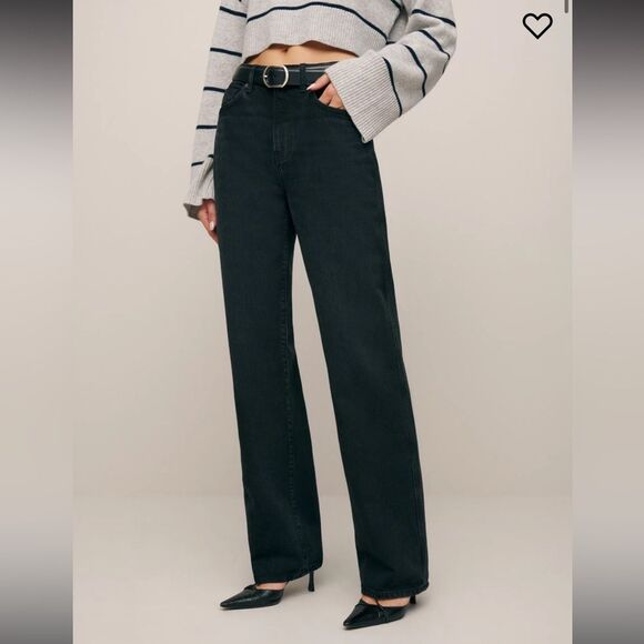 Reformation Val 90s Mid Rise Straight Jeans Black 30 - Picture 1 of 10